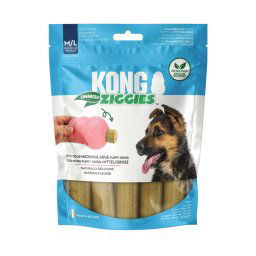 KONG Ziggies Enhanced Puppy - M/L: para perros a partir de 7 kg (2 x 227 g) - Pack Ahorro