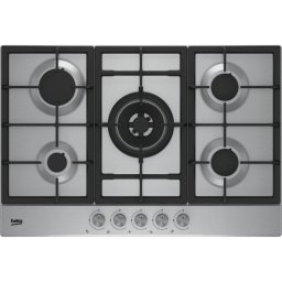 Placa de gas Beko HIAW 75225 SL 5 fuegos encastrable acero inoxidable 75cm apagado automático