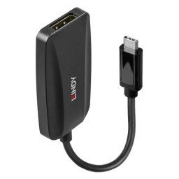 Adaptador USB Tipo C a DisplayPort Lindy 43337 0,13m 8K 120Hz Plug and Play Negro