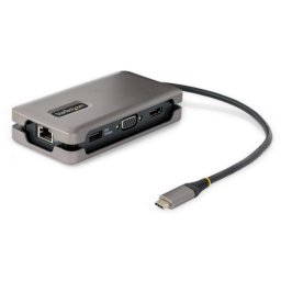 Adaptador Multipuerto USB-C StarTech.com HDMI 4K 60Hz VGA 3xUSB 100W PD Ethernet Gigabit Cable 32cm Gris