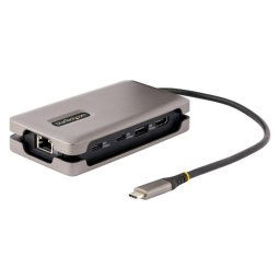 Adaptador Multipuerto USB-C StarTech HDMI 4K 60Hz PD 100W Hub 3x USB 10Gbps Ethernet Gris