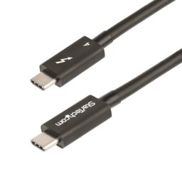 Cable Thunderbolt 4 StarTech.com 0,5m 40Gbps PD 100W Vídeo 8K USB-C DisplayPort Níquel Negro