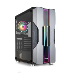Caja Gaming TooQ Nightcity TQGCC103-B ARGB ATX/Midi Tower Negro Plata Acero/Vidrio Templado