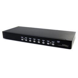Conmutador KVM StarTech SV831DUSBAU 8 Puertos USB VGA 1U Rack Audio OSD Negro