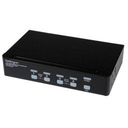 Conmutador KVM StarTech SV431DVIUAHR 4 Puertos DVI Doble Enlace USB Audio 3840x2400px Negro