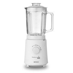 Batidora de vaso Sogo BAT-SS-5575 1000W 1.5L Vidrio Cuchillas Titanio Blanco 2 Velocidades