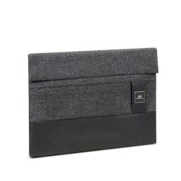 Funda Rivacase 8802 para portátil 13.3" Poliéster Poliuretano Negro Gris compartimento tableta