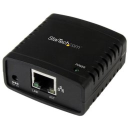 Servidor de impresión StarTech.com USB a Ethernet 10/100 Mbps LPR Negro compacto