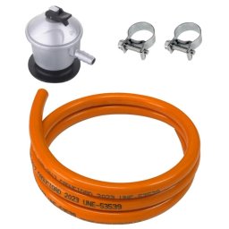 Kit Regulador de Gas Vitrokitchen KIT-500 28/30 mbar 1.5m Certificado AENOR 4 piezas Naranja
