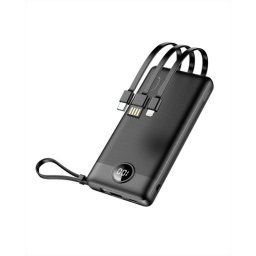 Power Bank VEGER C10 VG-W1116 10000mAh Polímero de litio LCD 5 salidas cables integrados Negro