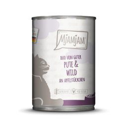MjAMjAM Duo 6 x 400 g comida húmeda para gatos - Delicioso pavo y caza con manzana