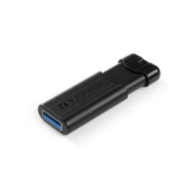 Unidad USB Verbatim PinStripe 256GB USB 3.2 Gen 1 Negra Deslizante Llavero 7g