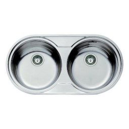 Fregadero Teka DR 80 2C Acero Inoxidable Bajo Encimera Ovalado 2 Senos 840mm