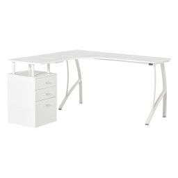 Homcom Mesa de Escritorio en Forma de L 143.5x143.5x76cm Blanca