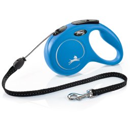 Correa extensible flexi Classic de cuerda, azul, 5 m - M: hasta 20 kg