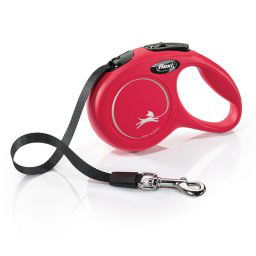 Correa extensible flexi Classic de cinta, roja, 3 m - XS: hasta 12 kg
