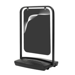 Soporte gráfico de exterior basculante negro con base rellenable