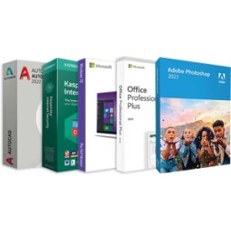 Paquete Oro - Windows 10, Office 2019, Kaspersky 2023, Autocad 2022, Adobe Photoshop 2023