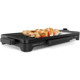 Taurus Plancha de asar lisa y extragrande Steakmax 2200, 2200W. Negro