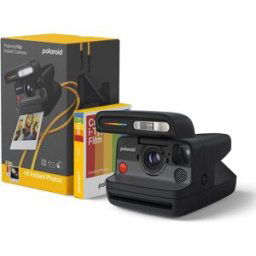 Polaroid Cámara analógica instantánea Flip + Paquete Color i-Type Film 8 fotos. Negro