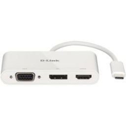 D-Link HUB USB USB-C Macho para 1 x HDMI + 1 x DisplayPort + 1 x VGA
