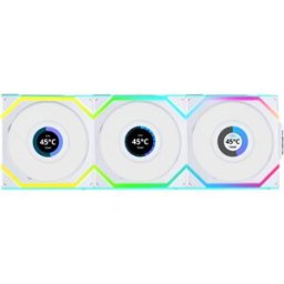 Lian-Li Ventilador UNI FAN SL120 LCD Wireless RGB Reverse Blade PWM Blanco 120mm (Pack 3)