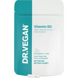 Dr. Vegan Complemento alimenticio de vitamina D3 para unos huesos sanos 30 caps.