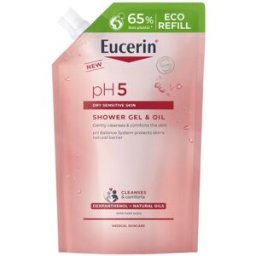 Eucerin pH5 Gel y aceite de ducha para pieles secas y sensibles 400mL Recarga
