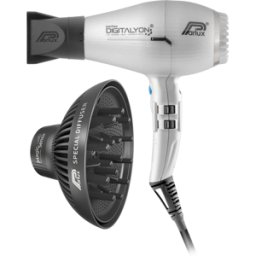 Parlux DIGITALYON Secador de pelo Ionizador de aire Tech [Enchufe europeo] Silver