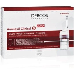 Dercos Aminexil Clinical 5 Ampollas Mujer Multi Target Anticaída Cuidado Tratante 21 un.