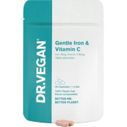 Dr. Vegan Hierro suave Vitamina C Complemento alimenticio Estado de ánimo saludable 30 caps.