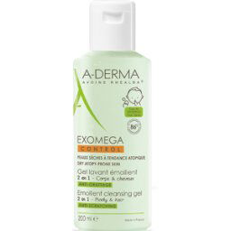 A Derma Exomega Control Gel de baño Cuerpo/Cabello para pieles atópicas 200mL