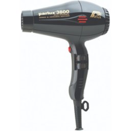 Parlux 3800 Secador de pelo Eco Friendly Iónico y Cerámico [Enchufe Europeo 220V] 1 un. Black