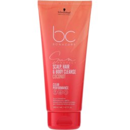 Schwarzkopf BONACURE Champú limpiador 3 en 1 para cuero cabelludo, cabello y cuerpo Sun Protect 200mL