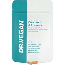 Dr. Vegan Suplemento alimenticio de curcumina (200 mg) y cúrcuma (3300 mg) para la salud articular 30 caps.