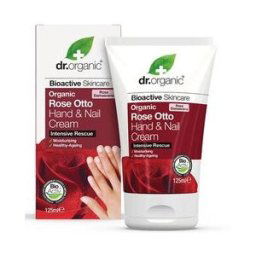 Dr. Organic Crema Manos y Uñas Hidratante Pieles Maduras Rosa 125ml