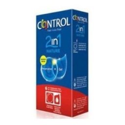 CONTROL e Natureza 2 Em 1 Preservativo + Gel 6u