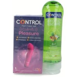 CONTROL Juguete Erótico Vibrador 1ud y Lubricante 200ml Pack