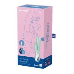 SATISFYER Air Pump Bunny 5+ Vibrator Rabbit Green Inflatable 1ud