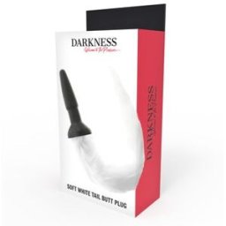 DARKNESS BONDAGE Plug Anal Silicona con Cola Blanca 1ud
