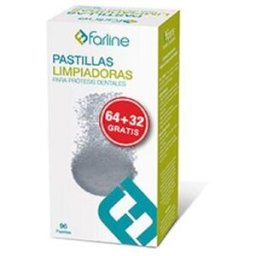 Farline Pastillas Limpiadoras Prótesis Dental 96uds