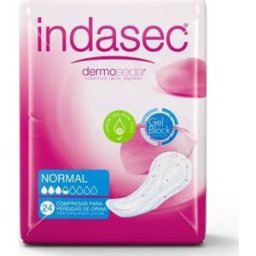 indasec Normal Compresa Perdidas Leves Bolsa 24 Compresas