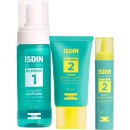 ISDIN Pack Acniben Limpiador Purificante + Control Brillos y Granos + Night Concentrate