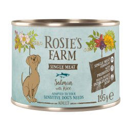 Rosie's Farm Single Meat Adult 6 x 195 g - Pescado y arroz
