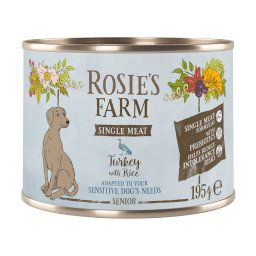 Rosie's Farm Single Meat Senior 6 x 195 g - Pavo y arroz