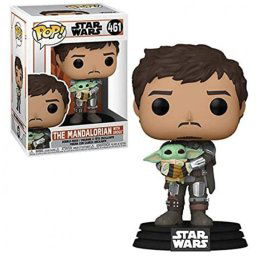 Funko Pop Star Wars The Mandalorian Mando Sujetando Baby Yoda Niño