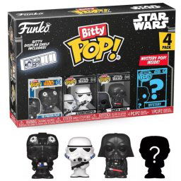 Funko Bitty Pop Star Wars Pack 4 Darth Vader/Piloto de combate TIE/Stormtrooper/Figura Misteriosa
