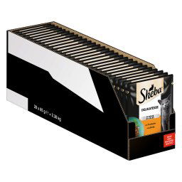 Sheba Variety Fresh en bolsitas para gatos 56 x 85 g - Delicia en gelatina con pavo