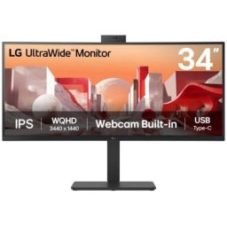 Monitor LG 34BA85QE-B 34" UWQHD IPS Curvo HDR10 60Hz 2xHDMI Webcam y Micrófono
