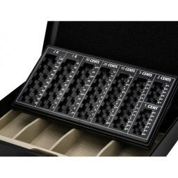 Caja caudales q-connect 14,5" 370x290x110 mm con portamonedas y bandeja para billetes